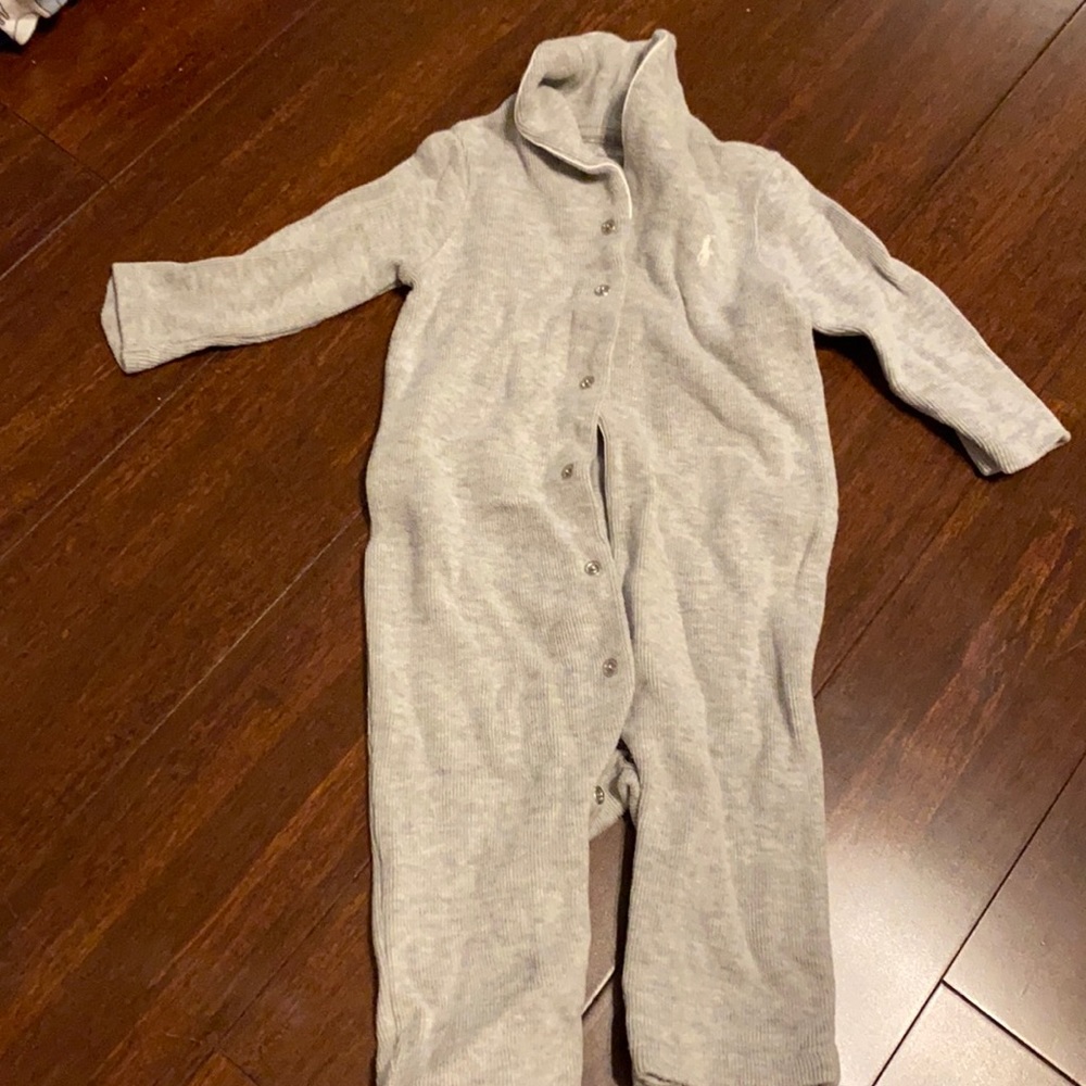 Ralph Lauren Knitted Onesie - Grey - 6m